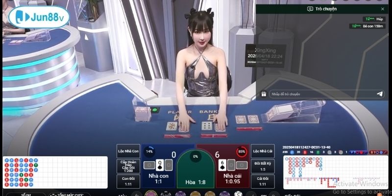Bet thủ tham gia live casino JUN88 có thể tương tác trực tiếp hăng say